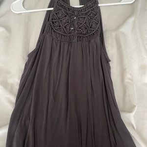 American eagle detail high neck grey tank